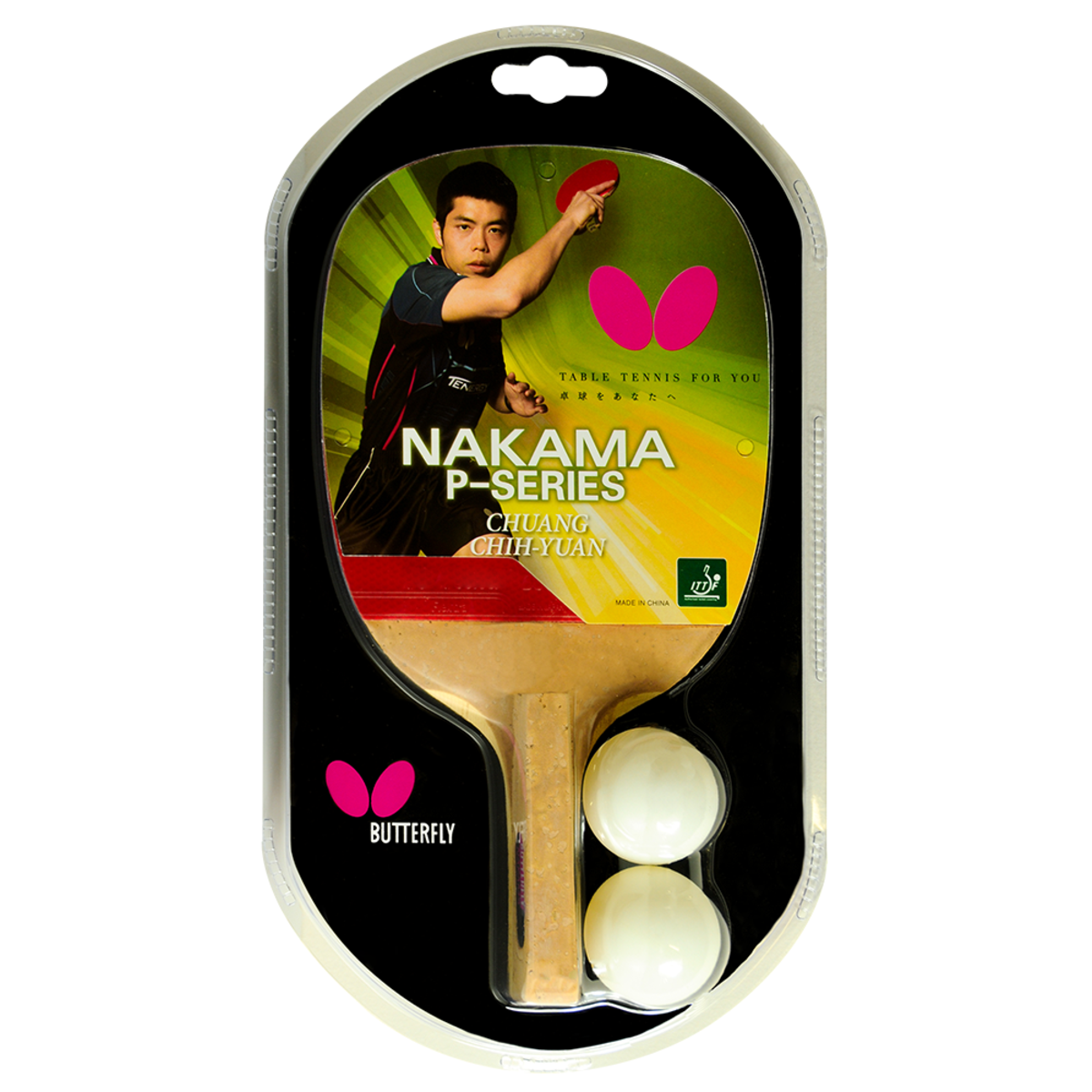 Butterfly Nakama P-1 Penhold Racket: Pre-Assembled Japanese Racket
